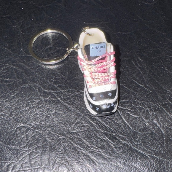CHANEL Accessories - Keychain Black and Pink Mini Sneaker Keyring, NEW
